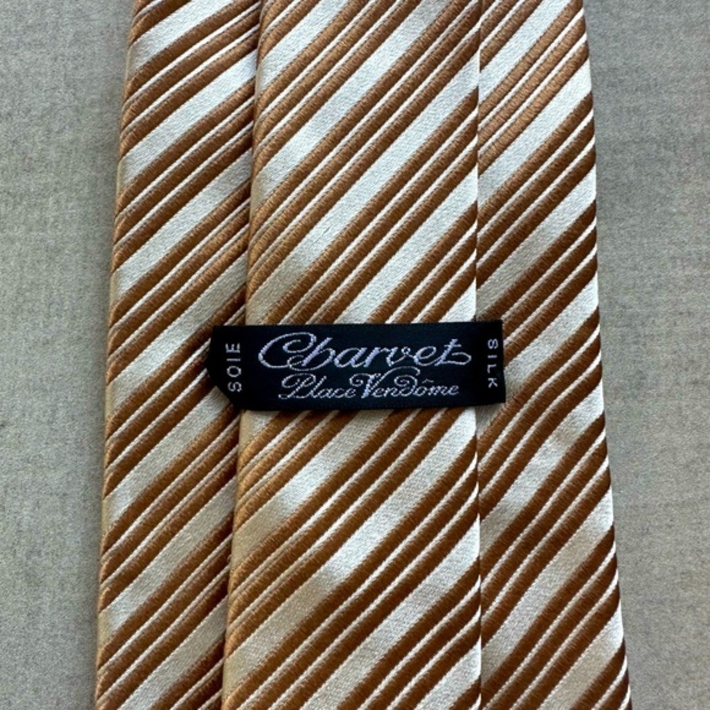 Charvet Gold Striped Silk Tie